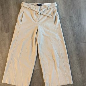 Ann Taylor Wide Leg Tan crop pants